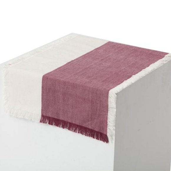 Pehr Designs Burgundy Wine & Cream Tablerunner - Picture 6 of 7